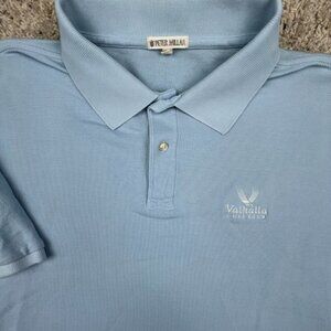 Peter Millar Golf Polo Short Sleeve Size XL Cotton Blue Valhalla Golf Club